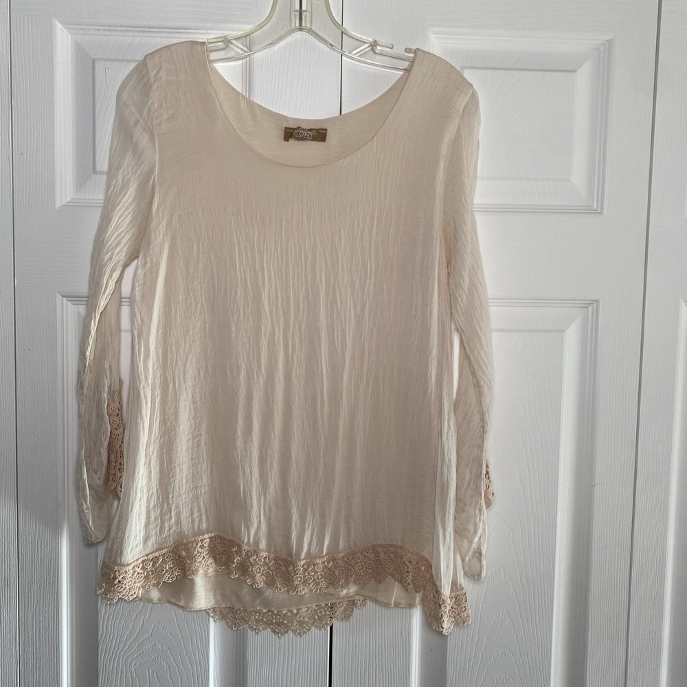 Carla Conti Womens Small Long Sleeve Etherial Top Small‎ Made in Italy